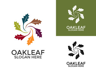 Wall Mural - Oak leaf logo design illustration vector template, Green Oak Leaves logo design icon