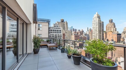 Modern City Balcony with Stunning Urban View