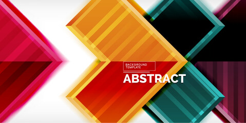 Aufkleber - Arrow symbols created with 3d effects and line texture geometric abstract background