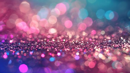 Poster - An array of colorful sparkling glitters dances across a smooth surface, creating a joyful and festive atmosphere ideal for various creative projects