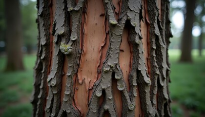  Natures intricate tapestry  A closeup of a tree trunk in the forest