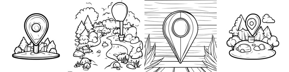 Poster - Icon in solid modern design for location sketch layout