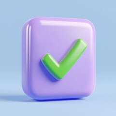 Poster - A purple and green check mark is on a square