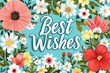 © JK_kyoto - Colorful floral arrangement with text 'Best Wishes' on a vibrant background.
