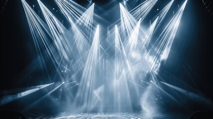 Aufkleber - Stage Spotlight with Laser rays. concert lighting background.