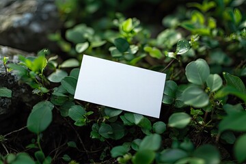 business card mock up with background nature, this can be mock up for business card when need to display of business card design with generative ai