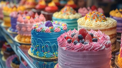 Poster - Many colorful cakes.