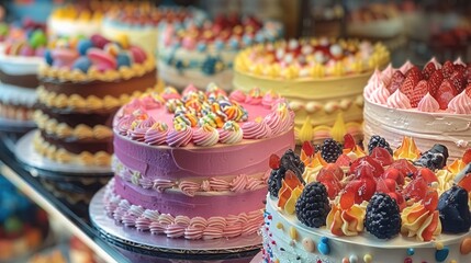 Poster - Many colorful cakes.