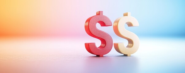 Poster - Modern 3D Currency Icons in Minimal Style