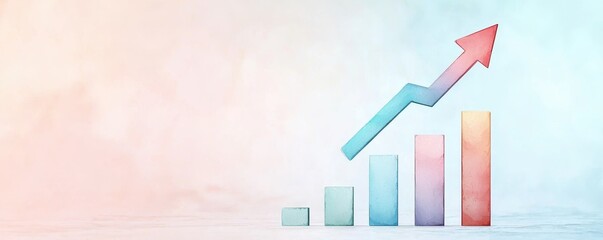 Poster - Upward Growth Concept with Arrows and Bars