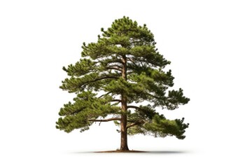 Sticker - Pine tree plant fir white background.