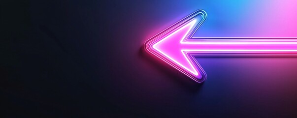 Poster - Vibrant 3D Gradient Arrow with Glowing Effect - Isolated on Black Background Sharp Edges for Eye-Catching Design and Creative Projects