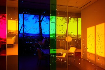 Vibrant Glass Imagery as seen through multi colored glass highli