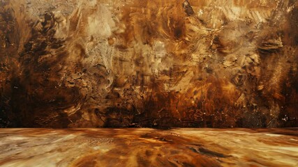 Wall Mural - Wall with a brownish color and a rough texture. The wall is empty and has a lot of space