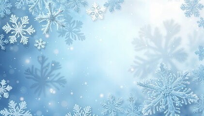 Wall Mural - Blue christmas background with snowflakes