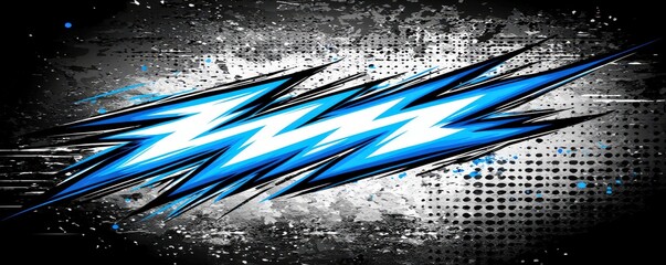Poster - Fierce Watercolor Stream Art with Bold Blue Effects