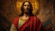 © nataliya_ua - illustration of Jesus with halo
