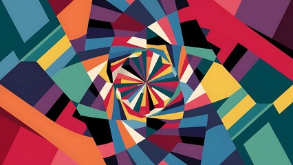 Aufkleber - Colorful geometric background landing page. Vector illustration for wallpaper, banner, background, leaflet, catalog, cover, flyer