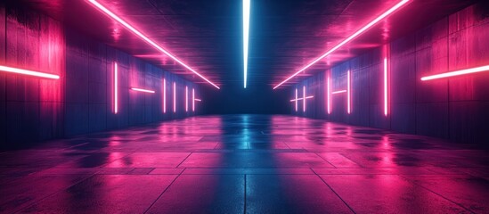 Poster - Neon Lights Corridor