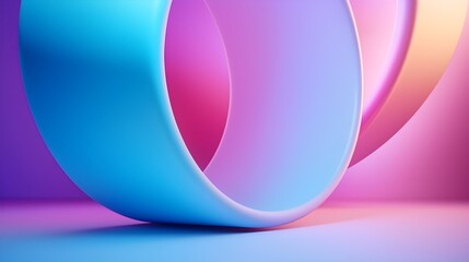 Poster - Vibrant Abstract Symmetry in Fluid Geometric Motion - Continuous Flow of Colorful Patterns and Smooth Transitions for Modern Design