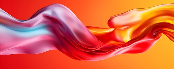 Poster - Vibrant Abstract Fluidity - Dynamic Shapes and Geometric Harmony Blending in Bright Hues for Modern Art and Design Projects