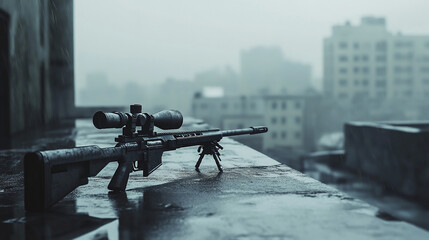 machine gun on the roof.