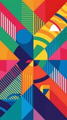 Aufkleber - Colorful geometric background landing page. Vector illustration for wallpaper, banner, background, leaflet, catalog, cover, flyer