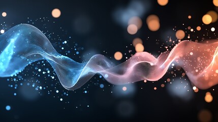 Poster - Celestial Flow: Abstract Swirls of Blue and Pink Light