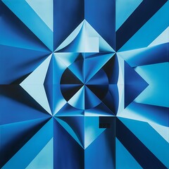 Aufkleber - Abstract blue geometric background