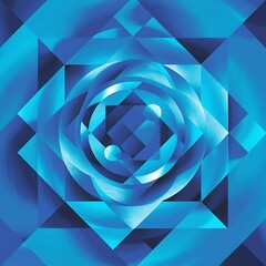 Aufkleber - Abstract blue geometric background