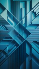 Aufkleber - Abstract blue geometric background