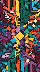 Aufkleber - Colorful geometric background landing page. Vector illustration for wallpaper, banner, background, leaflet, catalog, cover, flyer