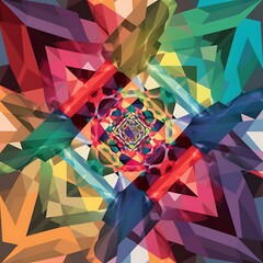 Aufkleber - Colorful geometric background landing page. Vector illustration for wallpaper, banner, background, leaflet, catalog, cover, flyer