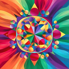 Aufkleber - Colorful geometric background landing page. Vector illustration for wallpaper, banner, background, leaflet, catalog, cover, flyer