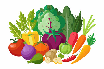 Poster - Border of fresh vegetables and herbs