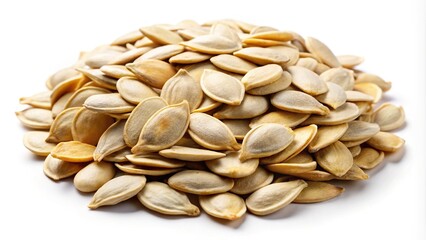 Fresh pumpkin seeds isolated on white background