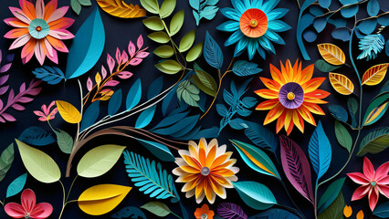 Sticker - abstract floral background