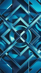 Aufkleber - Abstract blue geometric background