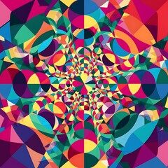 Aufkleber - Colorful geometric background landing page. Vector illustration for wallpaper, banner, background, leaflet, catalog, cover, flyer