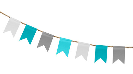 Sticker - Bright flags on white background. Party decoration