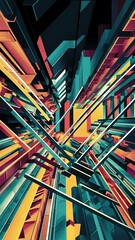 Aufkleber - Colorful geometric background landing page. Vector illustration for wallpaper, banner, background, leaflet, catalog, cover, flyer