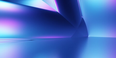 Wall Mural - 3d rendering of purple and blue abstract geometric background. scene for advertising, technology, sh