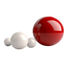 Poster - Glossy red and white spheres create striking visual contrast