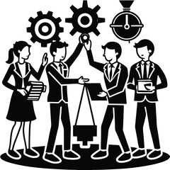 Teamwork driving business growth: employees collaborating to boost efficiency and success.