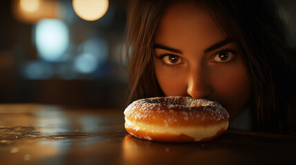 “Peeking for a Snack: A Playful Moment of Anticipation”