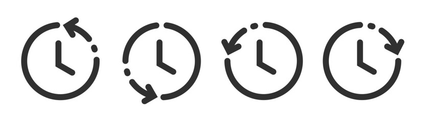Poster - history time back clock icon vector simple graphic ui element illustration set, backup version backw