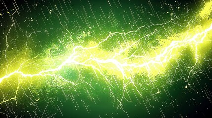 Poster - Vibrant Green Lightning Display in Abstract Background