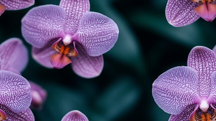 Poster - Beautiful Seamless Pattern of Detailed Orchids