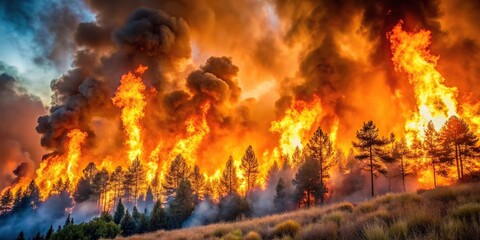 Climate change causing drought leading to natural ignition and wildfire