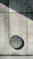 Poster - Minimalist Concrete Wall with Circular Element